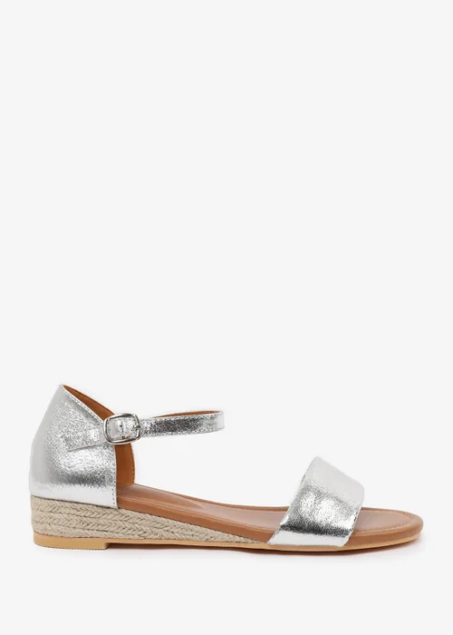 Where's That From Metallic Silver Eleanor Low Wedge Shoes - 3 Image 2