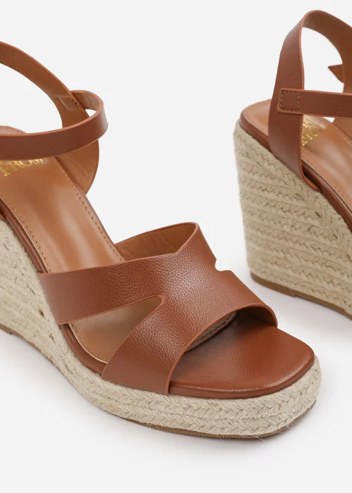 Where's That From Tan PU Sansa Wedge Shoes - 5 Image 4
