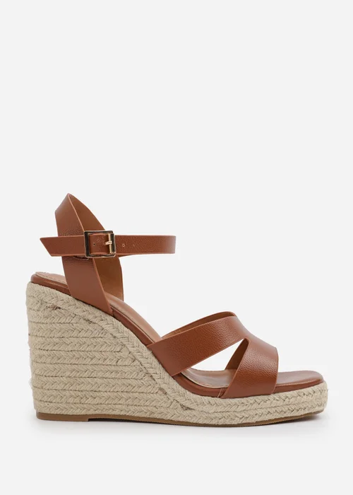 Where's That From Tan PU Sansa Wedge Shoes - 5 Image 2