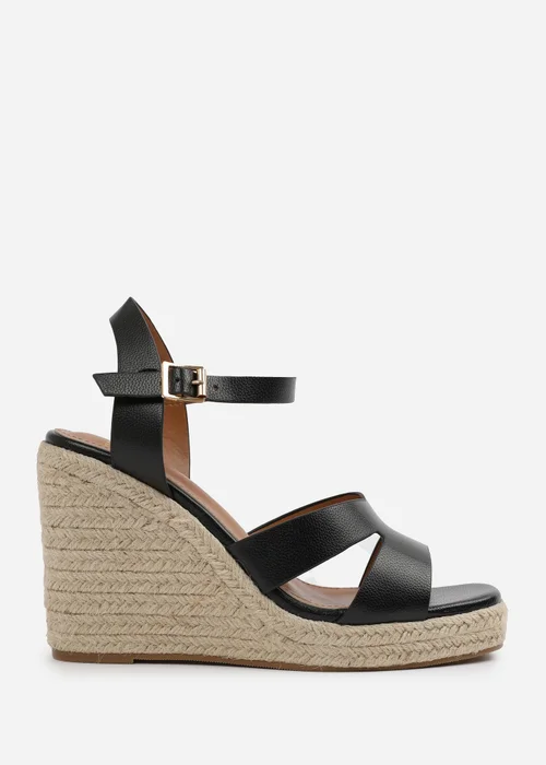 Where's That From Black-PU Wide-Fit Black PU Sansa Wedge Shoes - 6 Image 2