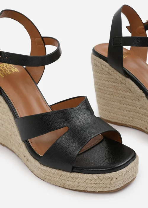 Where's That From Black-PU Wide-Fit Black PU Sansa Wedge Shoes - 6 Image 4