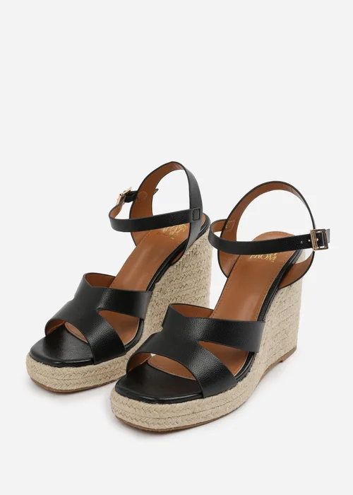 Where's That From Black-PU Wide-Fit Black PU Sansa Wedge Shoes - 6 Image 3