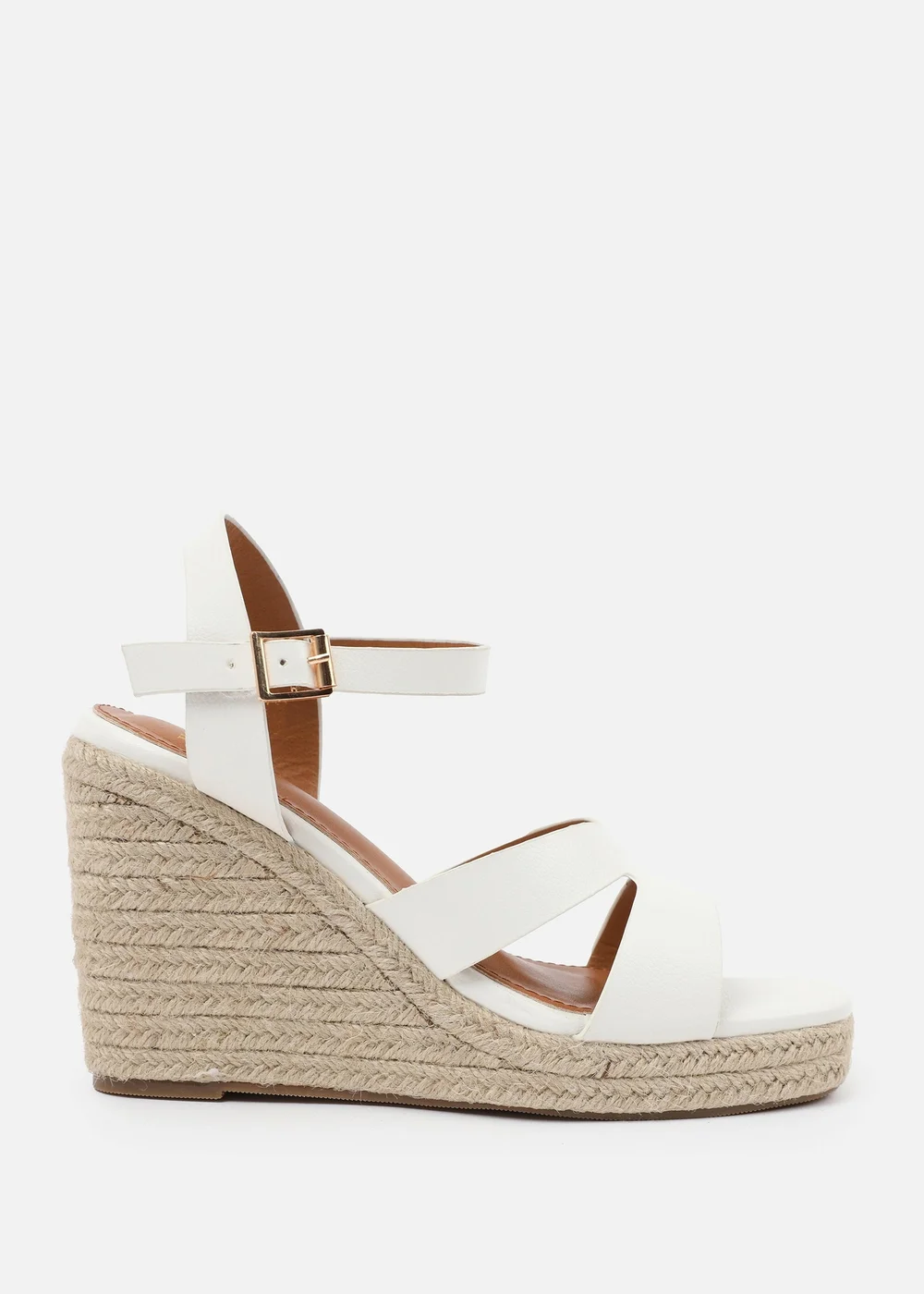 Where's That From White-PU Wide-Fit Black PU Sansa Wedge Shoes - 8 Image 2
