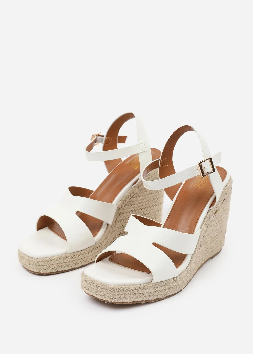 Where's That From White-PU Wide-Fit Black PU Sansa Wedge Shoes - 8 Image 3