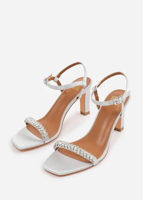 Where's That From Silver Satin Nala Strappy Block Heel - 3 Image 3
