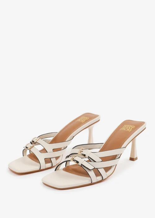 Where's That From Cream PU Ariela Wide-Fit Cross-Over-Buckle Details Strap Heel - 3 Image 4