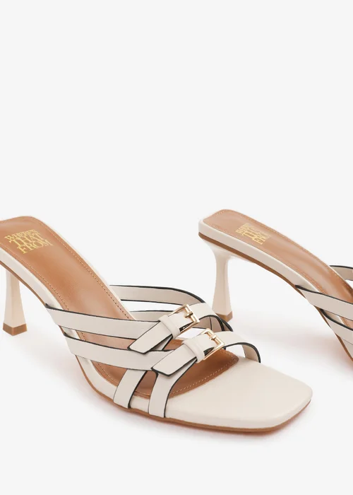 Where's That From Cream PU Ariela Wide-Fit Cross-Over-Buckle Details Strap Heel - 3 Image 5