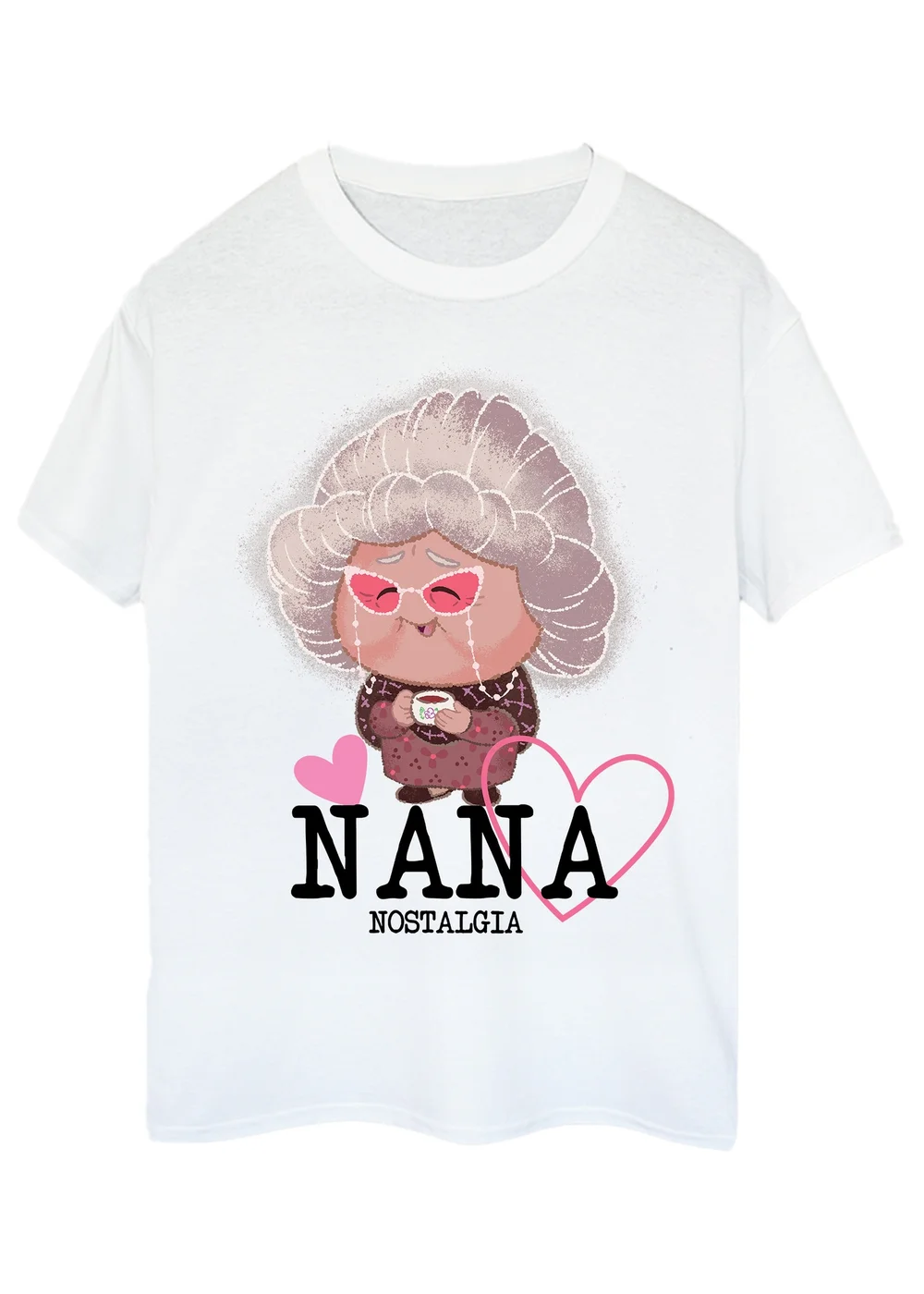 Disney Inside Out Nana Nostalgia White Boyfriend Fit T-Shirt - Small Image 1