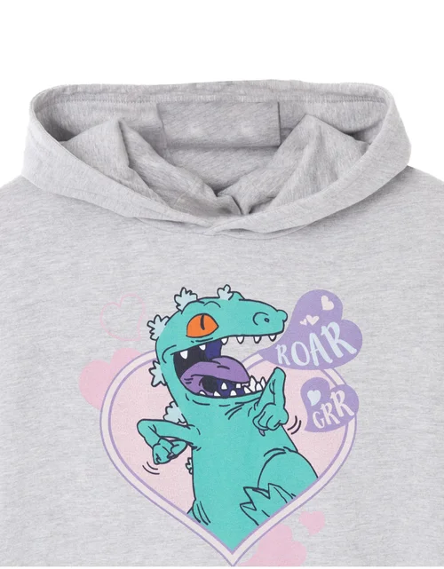 Vanilla Underground Rugrats Reptar Love Grey Marl Hoodie - S Image 3