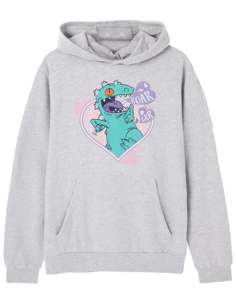 Vanilla Underground Rugrats Reptar Love Grey Marl Hoodie - S Image 1