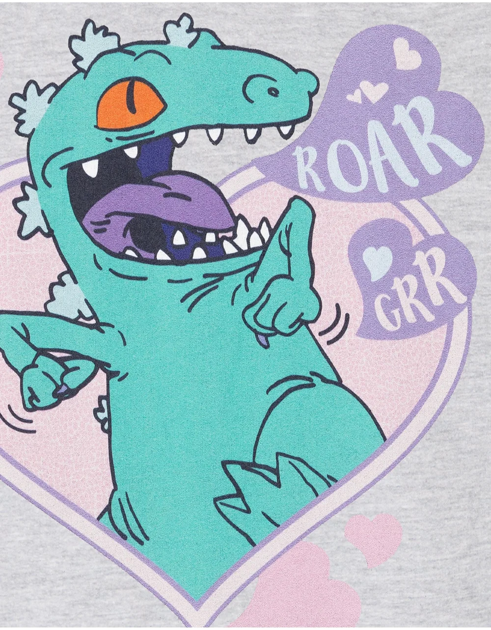 Vanilla Underground Rugrats Reptar Love Grey Marl Hoodie - S Image 6