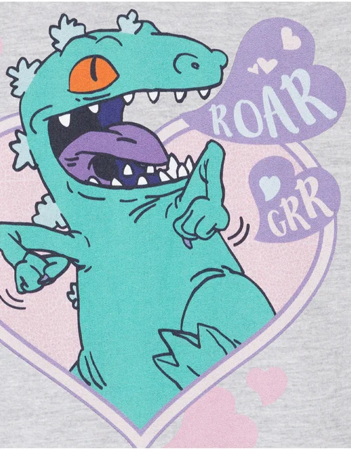 Vanilla Underground Rugrats Reptar Love Grey Marl Hoodie - S Image 6