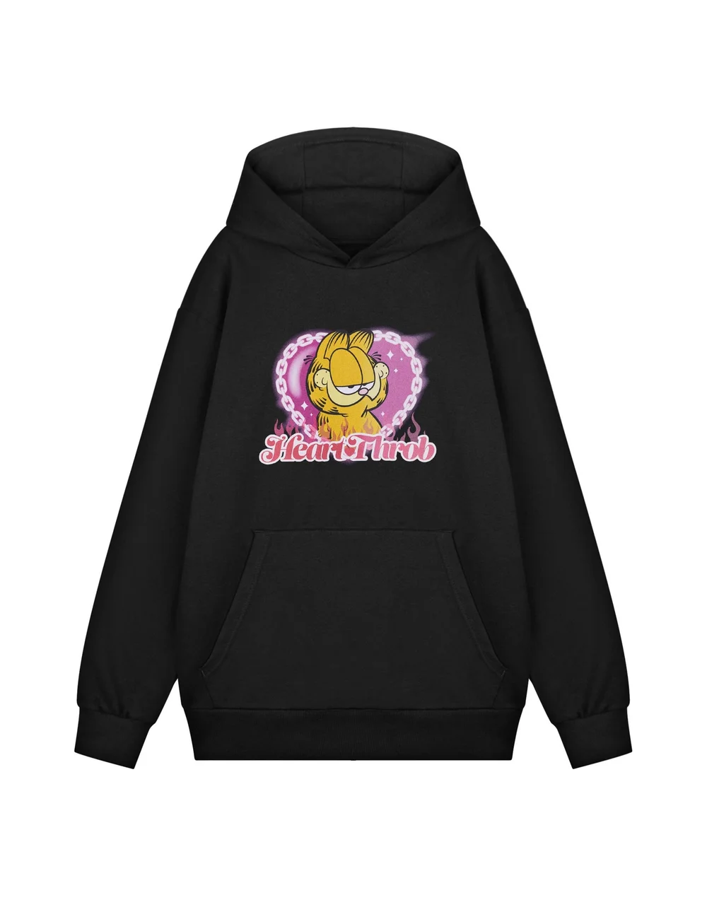 Vanilla Underground Garfield Heart Throb Unisex Black Hoodie - S Image 1