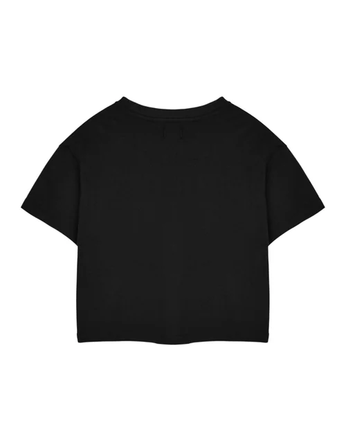 Betty Boop Heart Black Cropped Short Sleeved T-Shirt - Small Image 2