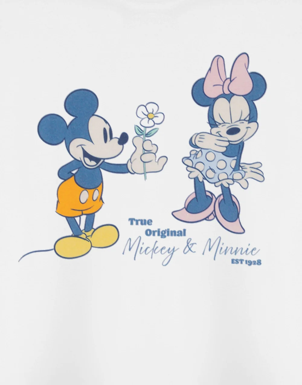 Vanilla Underground Disney True Original Mickey & Minnie White Cropped T-Shirt - Extra Large Image 6