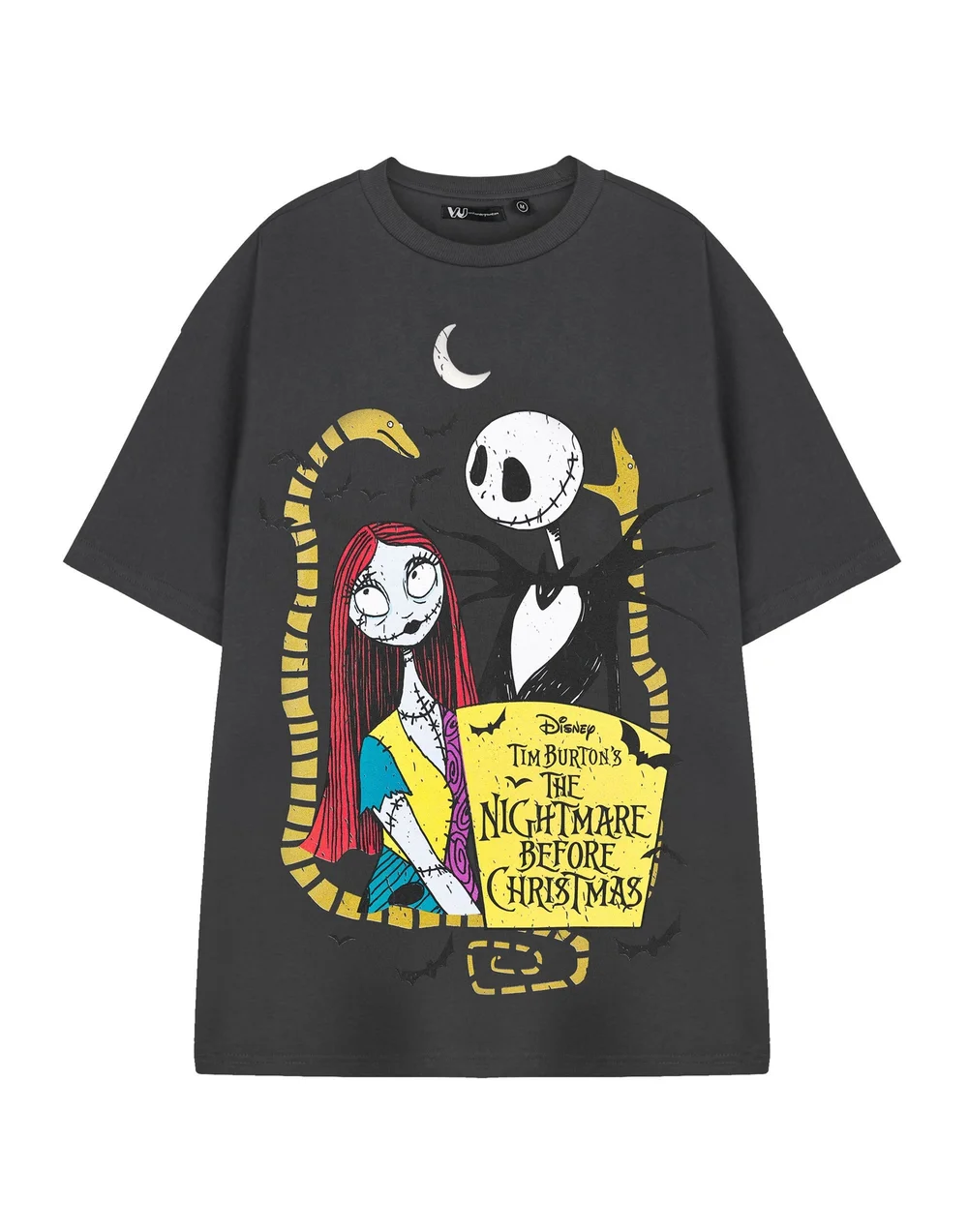 Vanilla Underground The Nightmare Before Christmas Jack and Sally Unisex Charcoal T-Shirt - XXL Image 3