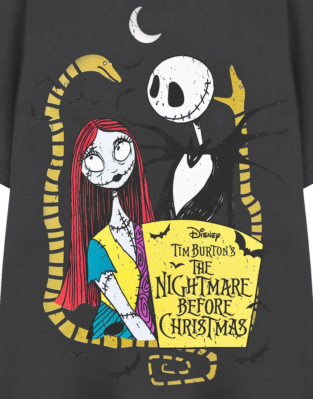 Vanilla Underground The Nightmare Before Christmas Jack and Sally Unisex Charcoal T-Shirt - XXL Image 6