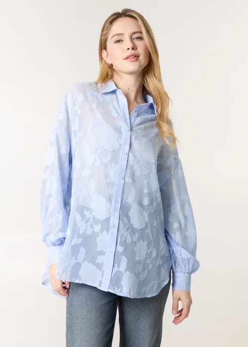 Blue Vanilla Blue Sheer Devore Shirt - XL Image 1