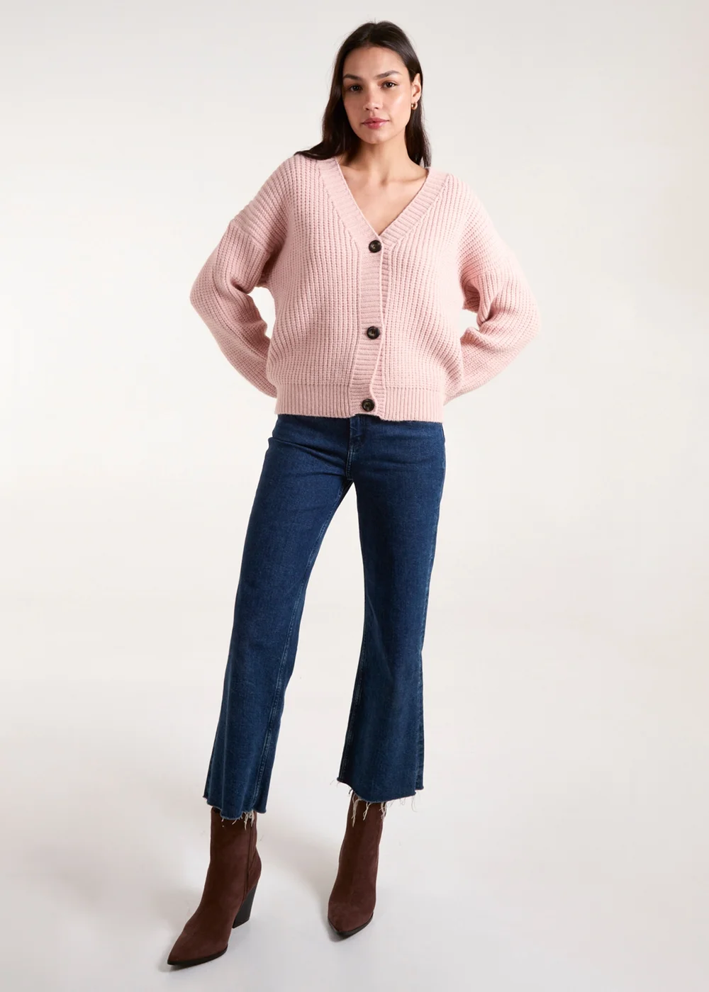 Blue Vanilla Pink Button Front Cardigan - S/M Image 3