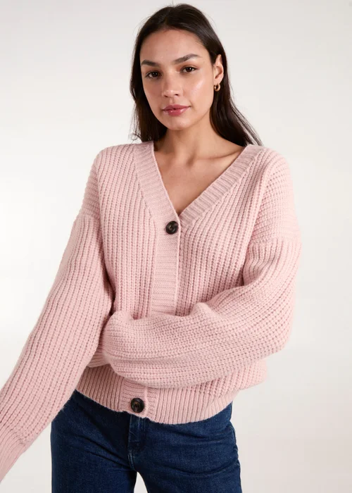 Blue Vanilla Pink Button Front Cardigan - S/M Image 1
