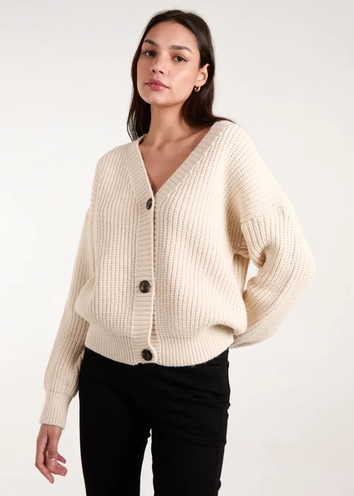 Blue Vanilla Stone Button Front Cardigan - M/L Image 1