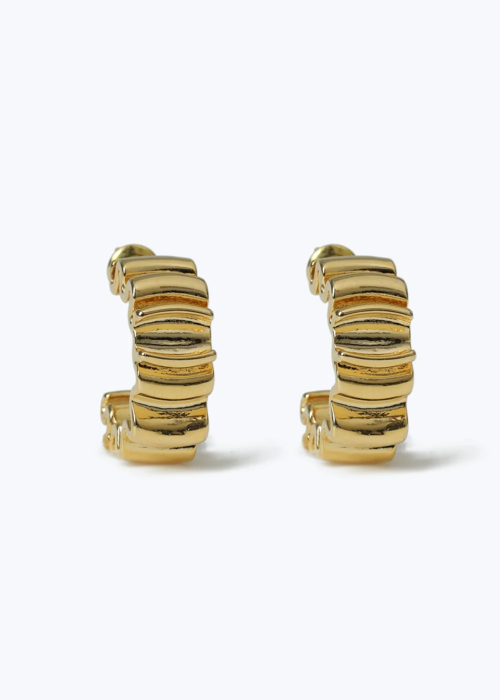 Muse Gold Crinkle Mini Hoops - One Size Image 1