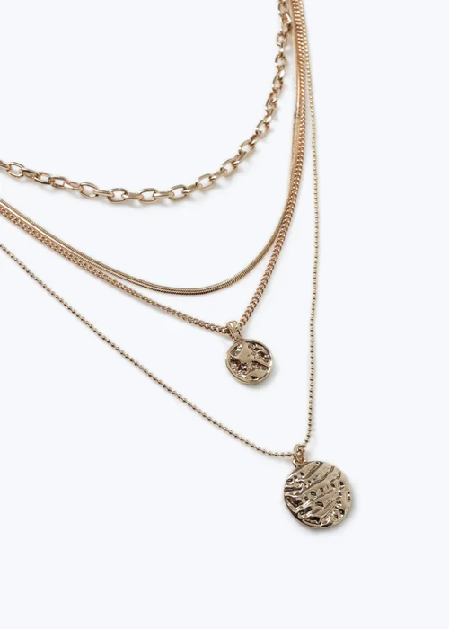 Muse Gold Multirow Coin Necklace - One Size Image 2