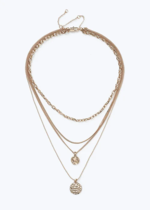Muse Gold Multirow Coin Necklace - One Size Image 1