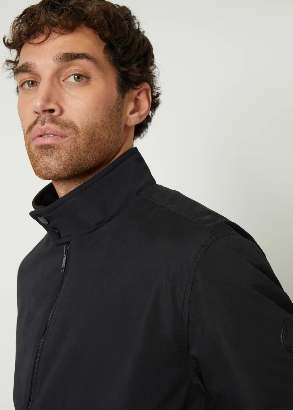 Threadbare Black Zip Up Harrington Style Jacket - S Image 3