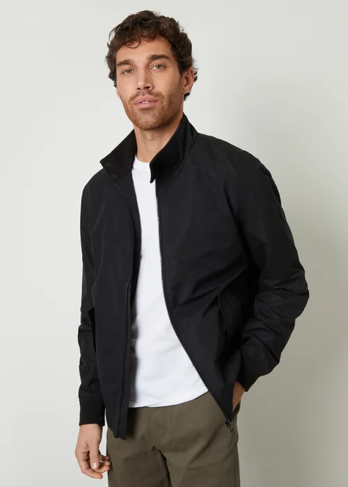 Threadbare Black Zip Up Harrington Style Jacket - S Image 1