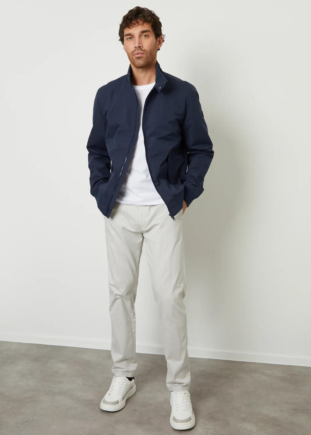 Threadbare Navy Zip Up Harrington Style Jacket - XL Image 4
