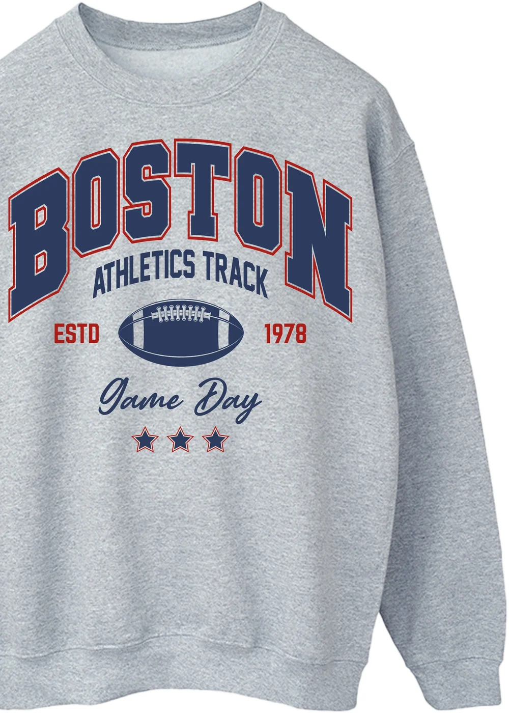 Brands In Boston Athletics Track Adult Heather Grey Sweatshirt - M Image 2