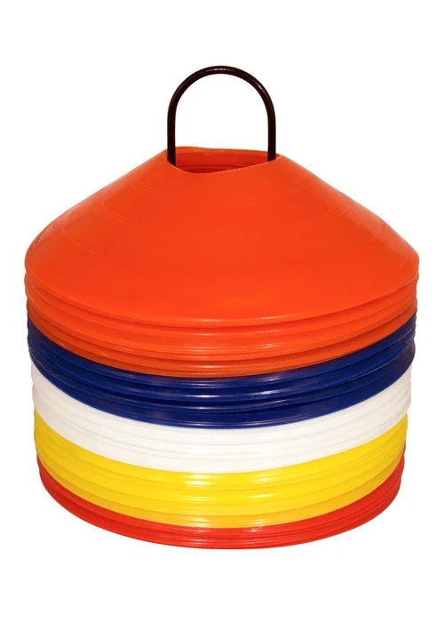 Charles Bentley Multi Coloured Space Disc Training Markers Cones With Stand (Pack of 50) - One Size Image 2
