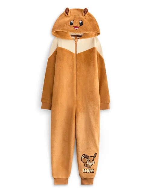 Vanilla Underground Pokemon Eevee Girls Brown Onesie (4-14 Years) - Age 5-6 Years Image 1