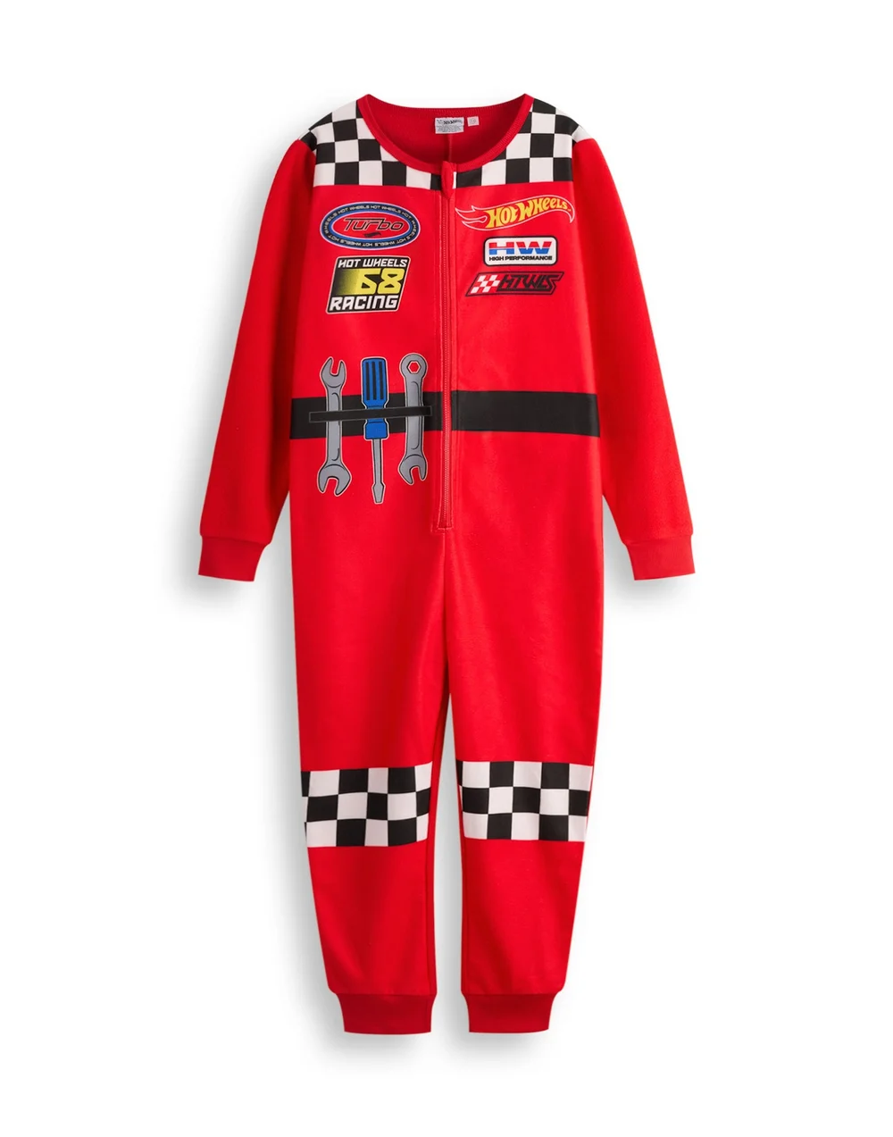 Vanilla Underground Hot Wheels Pit Crew Style Boys Red Onesies (3-10 Years) - Age 3-4 Years Image 5