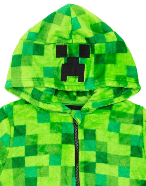 Vanilla Underground Minecraft Unisex Kids Green Pixelate Creeper Onesie (5 - 14 Years) - 5-6 Yrs Image 4