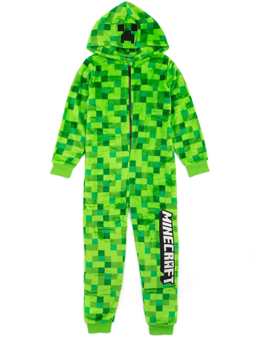 Vanilla Underground Minecraft Unisex Kids Green Pixelate Creeper Onesie (5 - 14 Years) - 5-6 Yrs Image 1