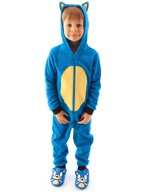 Vanilla Underground Sonic The Hedgehog Blue Cosplay Boy's 3D Onesie (4-12 Years) - Age 8-9 Years Image 3