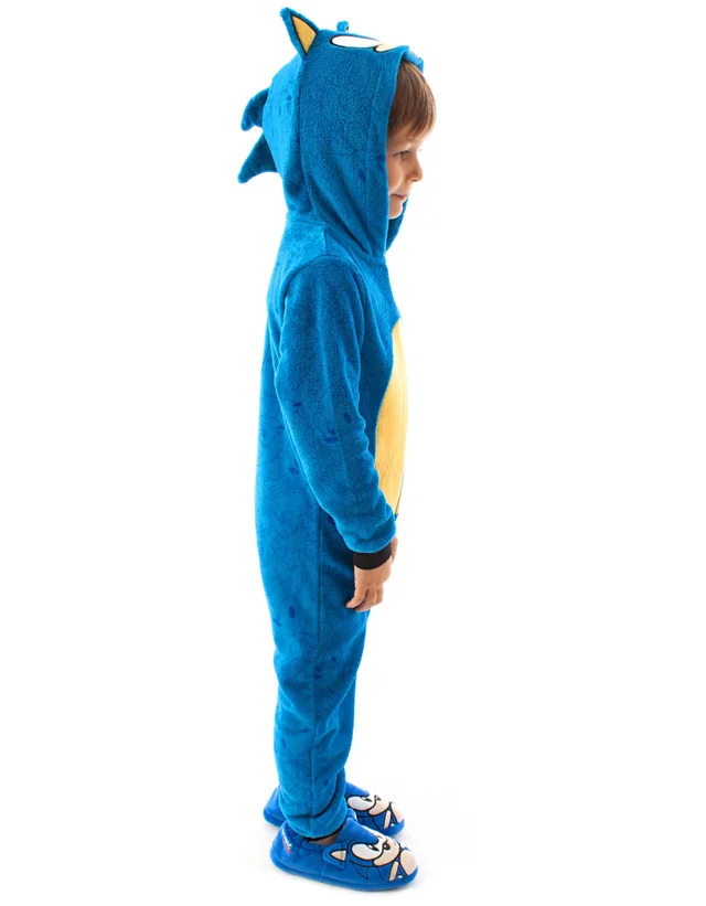 Vanilla Underground Sonic The Hedgehog Blue Cosplay Boy's 3D Onesie (4-12 Years)