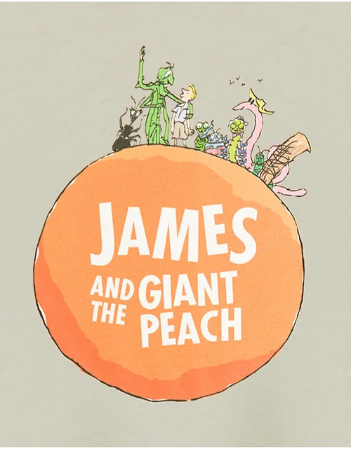 Vanilla Underground Roald Dahl James & The Giant Peach Unisex Kids Beige T-Shirt (3-14 Years) - 5-6 Yrs Image 6