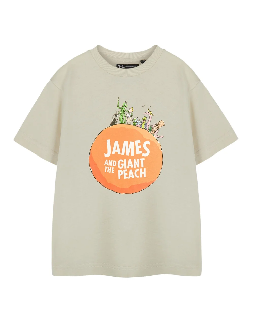 Vanilla Underground Roald Dahl James & The Giant Peach Unisex Kids Beige T-Shirt (3-14 Years) - 5-6 Yrs Image 1