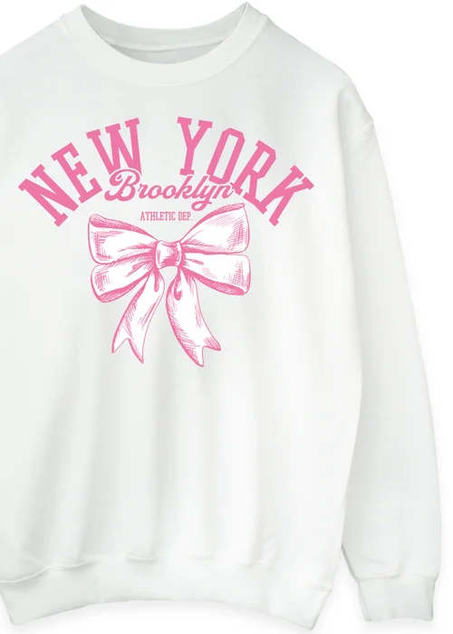 Spiral Galaxy New York Ballet Bow Women White Sweatshirt - S Image 2