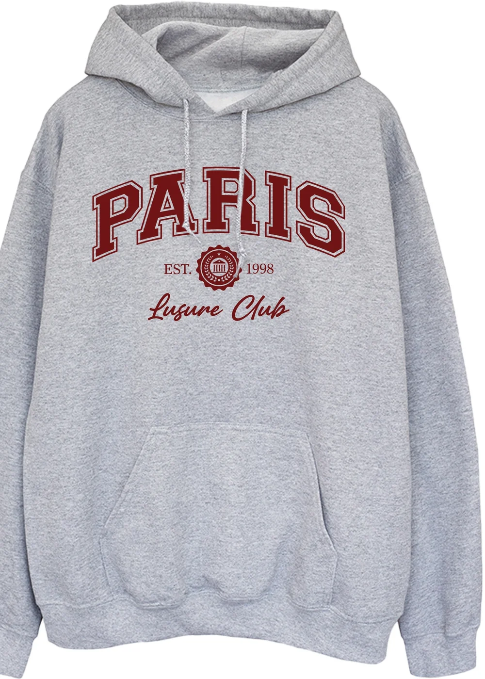 Spiral Galaxy Paris Leisure Club Women Heather Grey Hoodie - Small Image 2