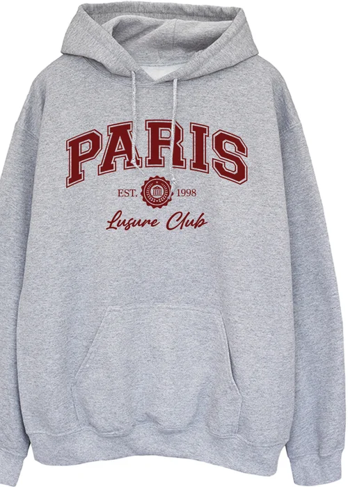 Spiral Galaxy Paris Leisure Club Women Heather Grey Hoodie - Small Image 2