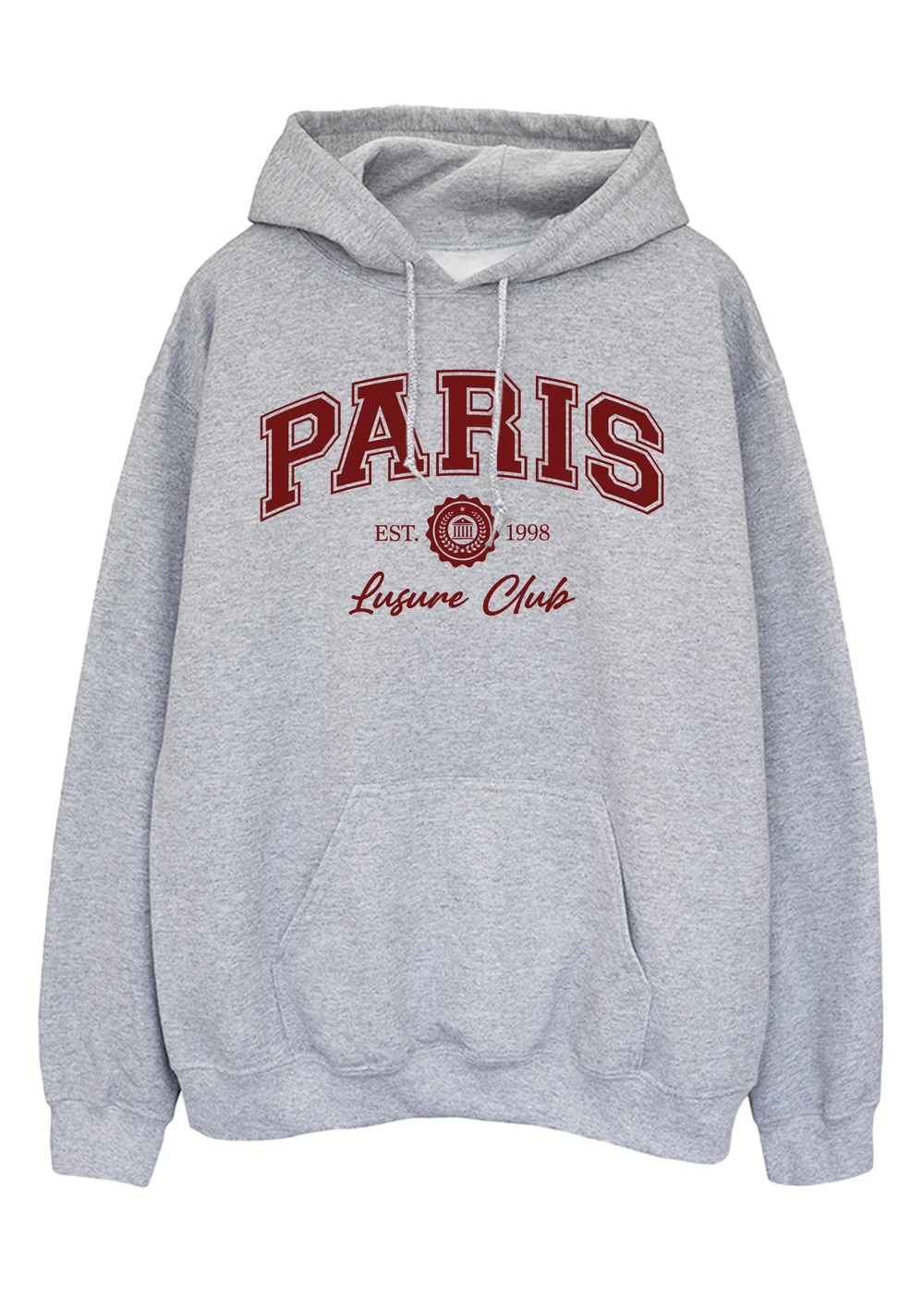 Spiral Galaxy Paris Leisure Club Women Heather Grey Hoodie - Small Image 1