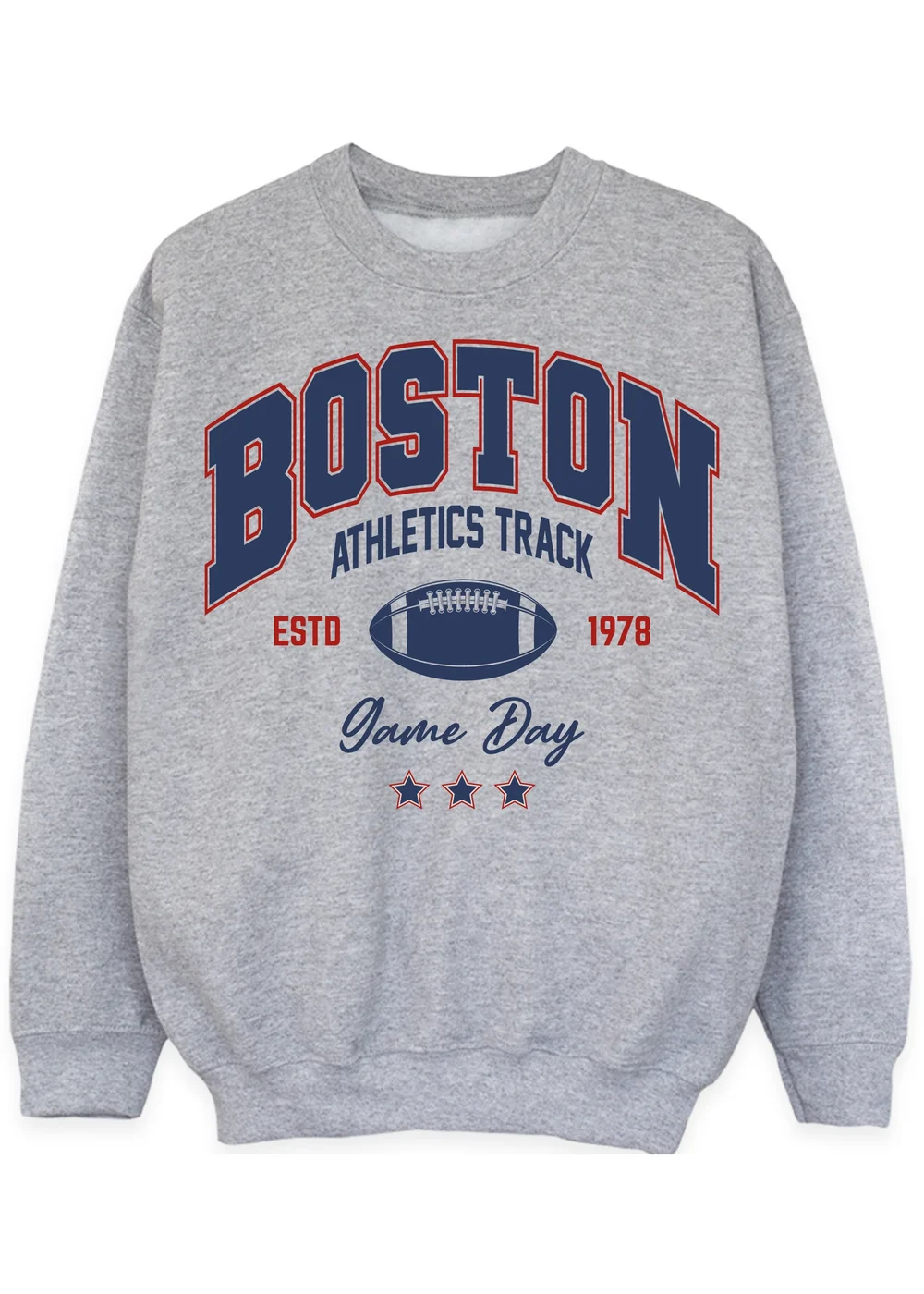 Brands In Boston Athletics Track Kids Heather Grey Sweatshirt (3-13 Years) - 3-4 Yrs Image 1