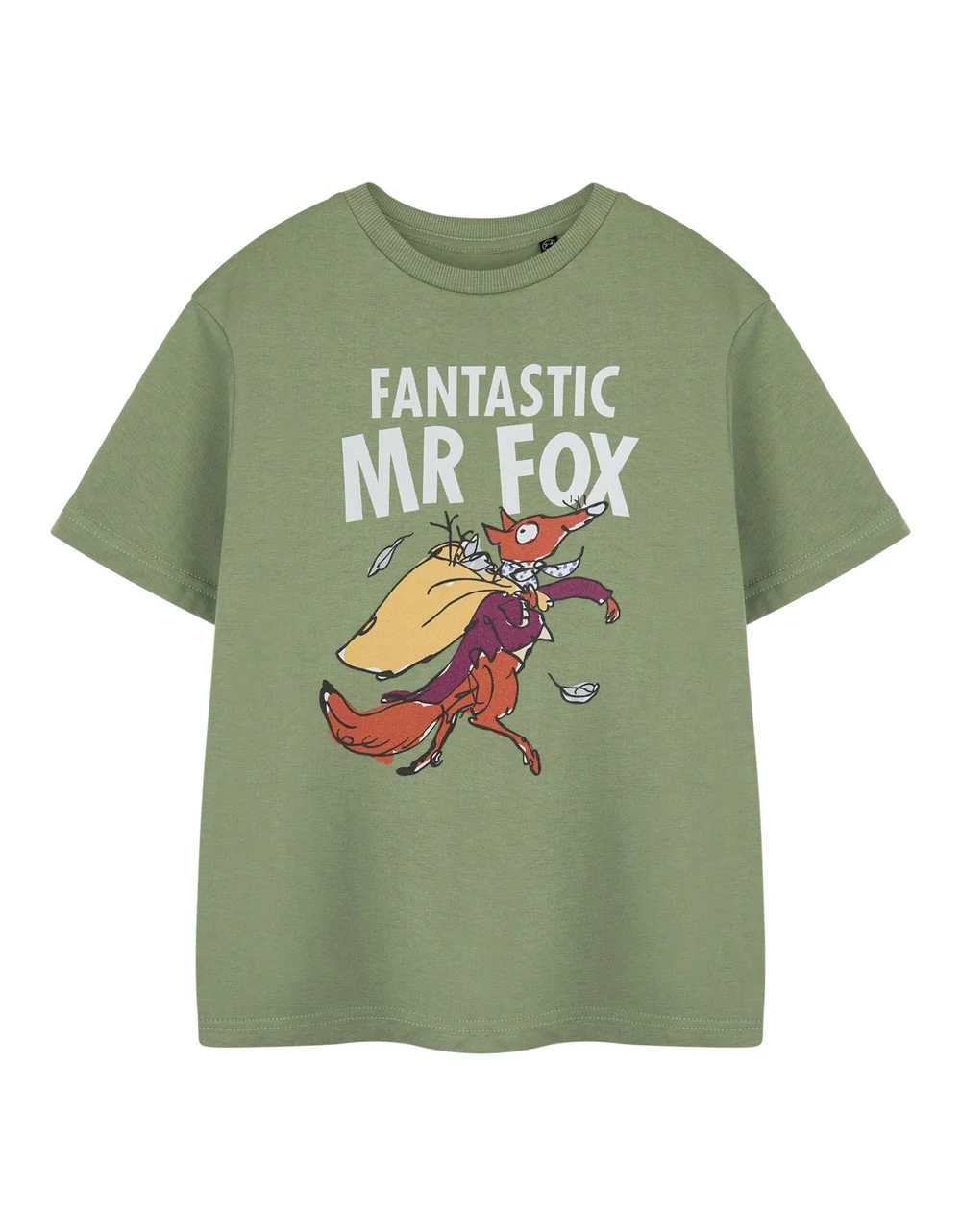 Vanilla Underground Roald Dahl Fantastic Mr Fox Unisex Kids Khaki T-Shirt (3-14 Years) - 7-8 Yrs Image 1