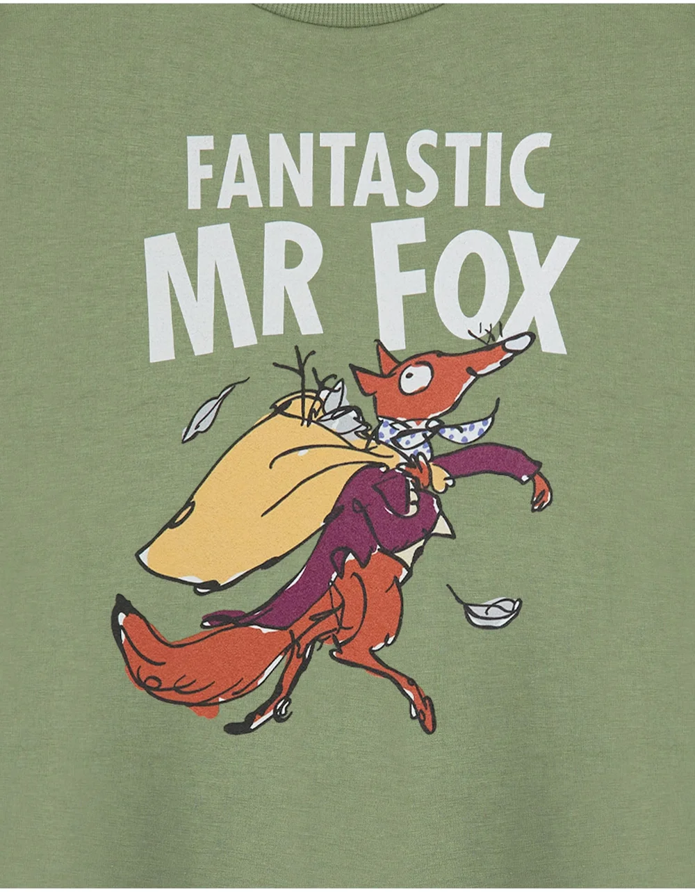 Vanilla Underground Roald Dahl Fantastic Mr Fox Unisex Kids Khaki T-Shirt (3-14 Years) - 7-8 Yrs Image 6