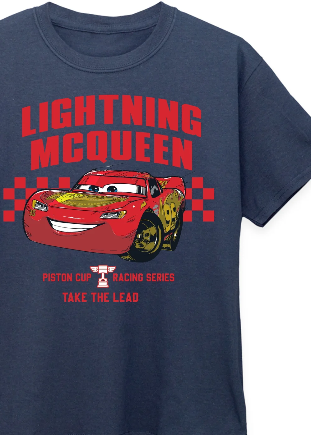 Ada & Ted Disney Cars Lightning McQueen Take The Lead Kids Navy T-Shirt (3-13 Years) - 9-11 Yrs Image 2