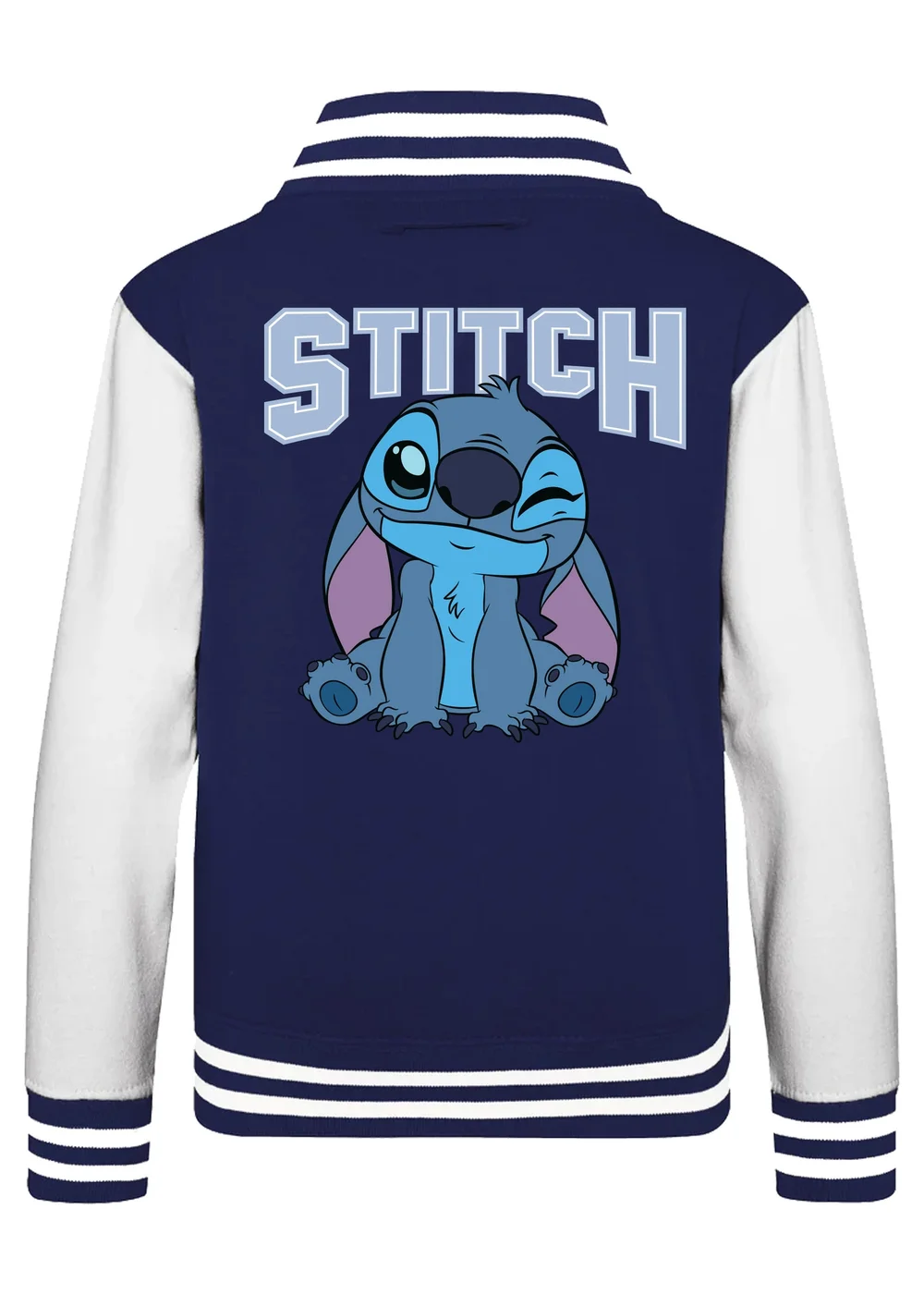 Ada & Ted Disney Lilo & Stitch Cute Girls Navy/White Varsity Jacket (3-13 Years) - 3-4 Yrs Image 2